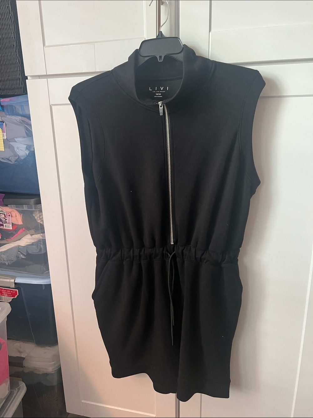 Lane Bryant Black Sleeveless Zip-Front Romper